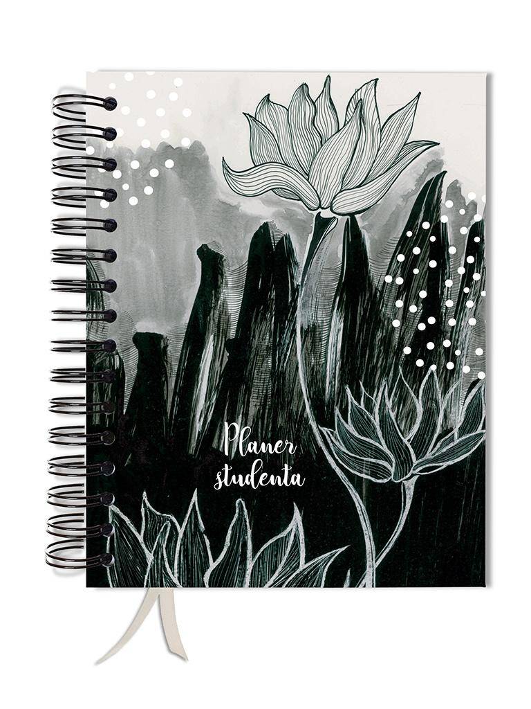 Planer / kalendarz studenta - CZARNY KWIAT