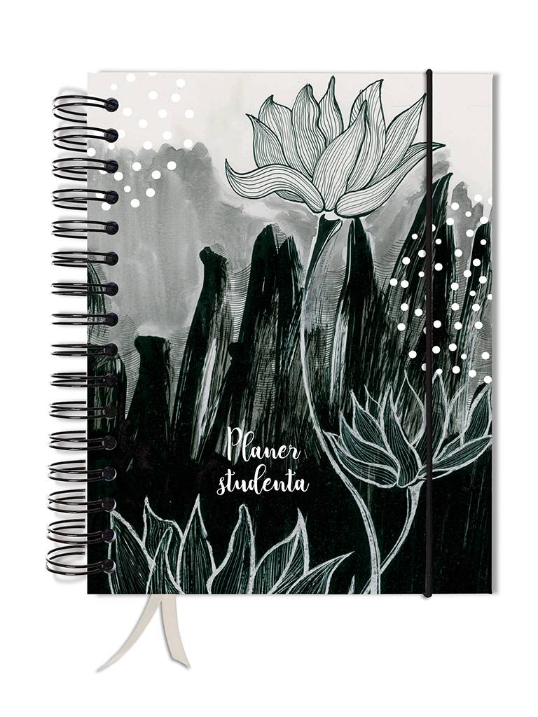 Planer / kalendarz studenta - CZARNY KWIAT
