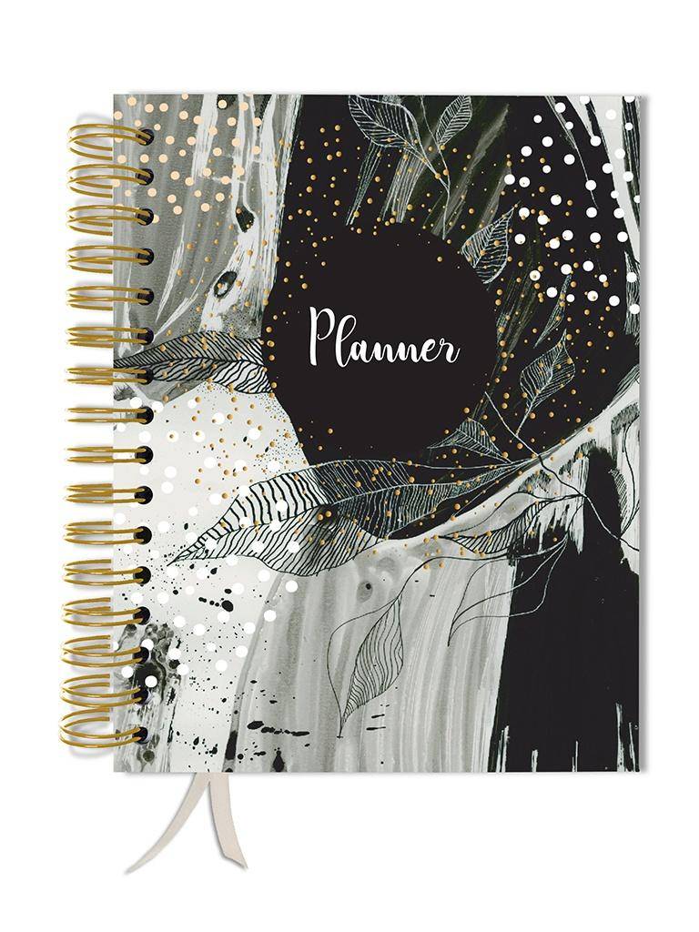 Planer / kalendarz bez dat - CZARNE LIŚCIE